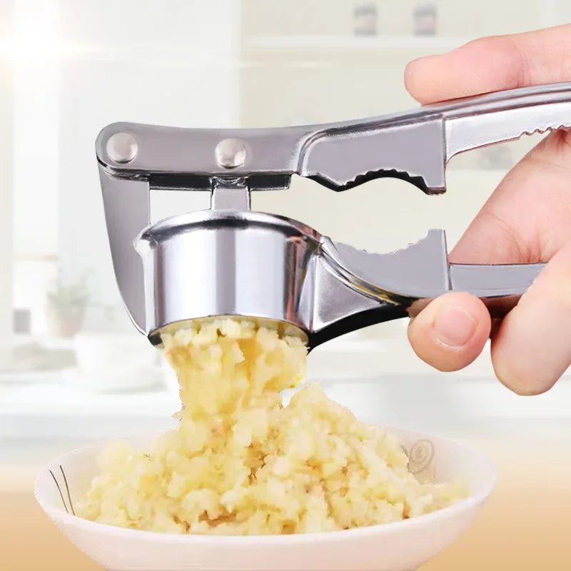 Stainless Steel Garlic Press Crusher Mincer Handheld Garlic Smasher Squeezer Manual P