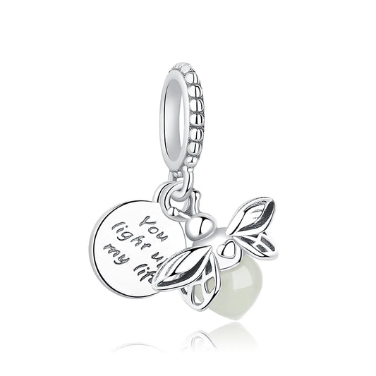 925 Sterling Silver Luminous Firefly Charm Beads for Bracelets & Necklaces