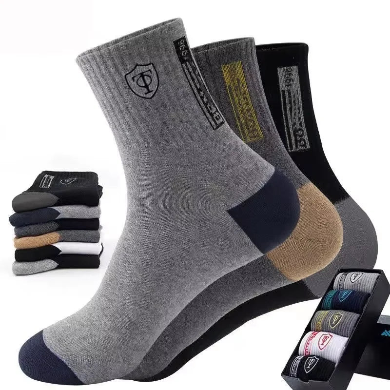 5 Pairs Men's Bamboo Socks Breathable Cotton Winter Business