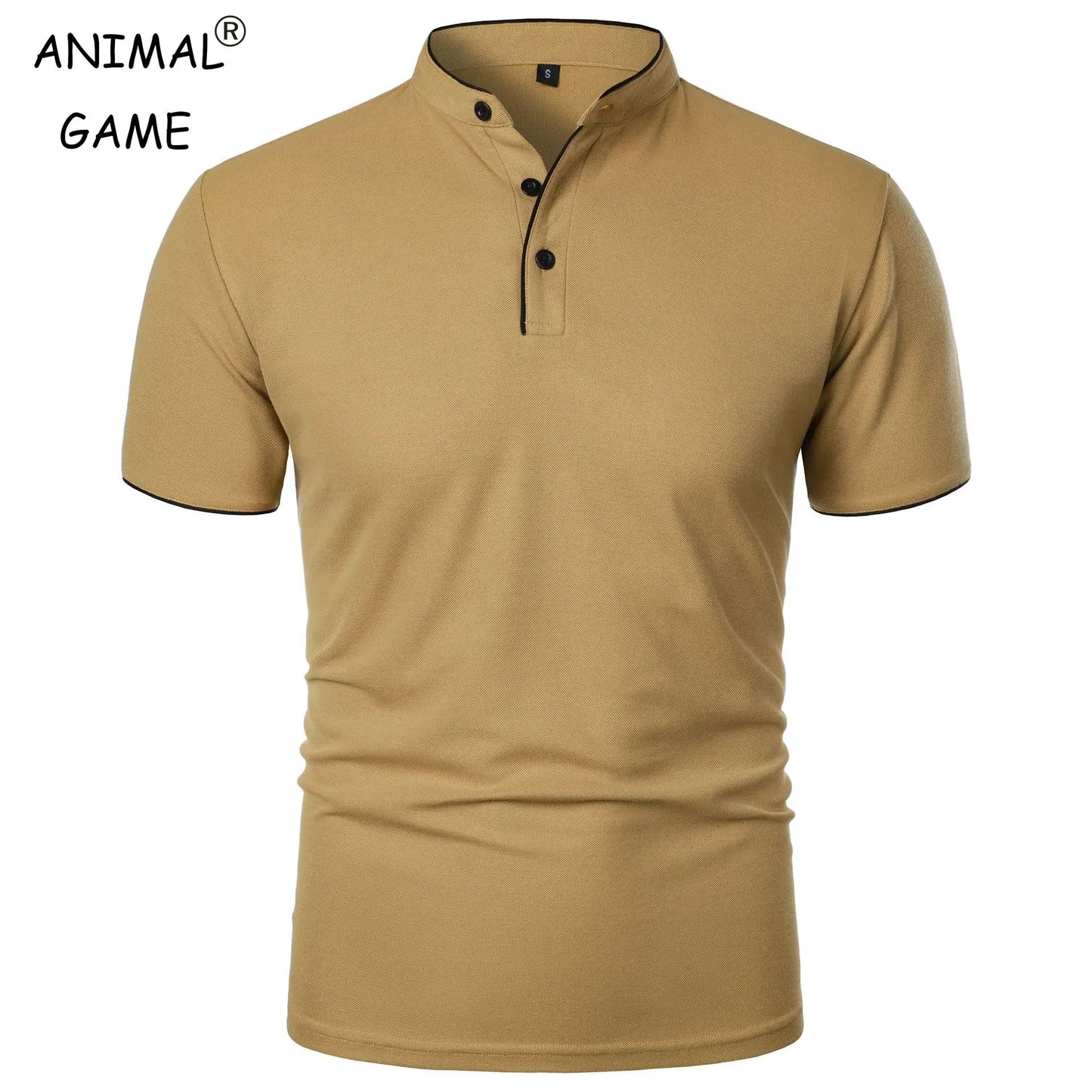 Men's Summer Polo Shirt  Short Sleeve, Solid Color, Casual, Trendy, Breathable, Loose Fit