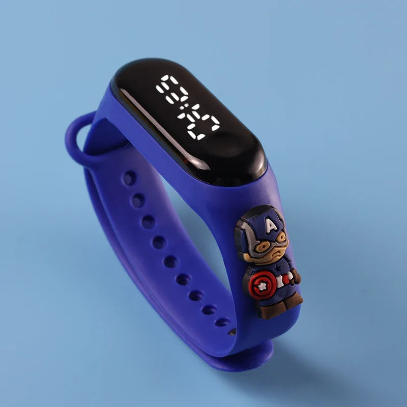 Kids LED Touch Watch Mickey Spiderman Sports Bracelet Waterproof