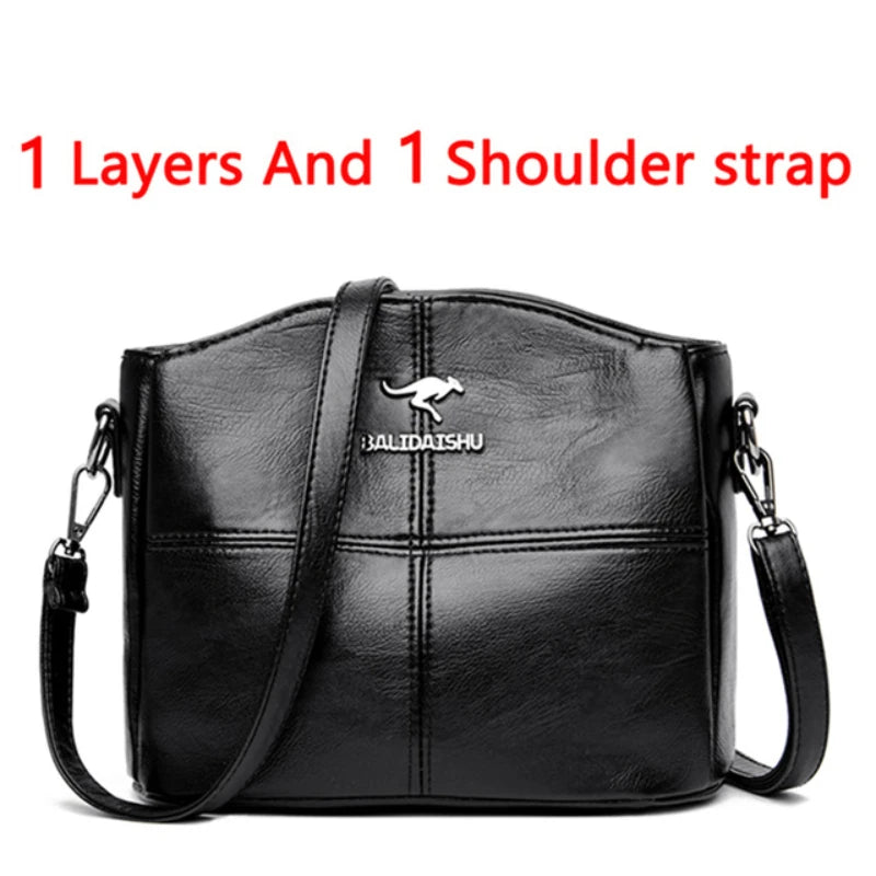 Soft Leather Luxury Handbags Women Bags Designer 3 Layers Shoulder Crossbody Sac Ladies Large Capacity Shopping Messenger Tote