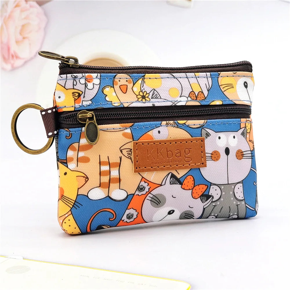 Cute Animal Zipper Wallet  Small Coin Purse & Card Holder for Students & Women