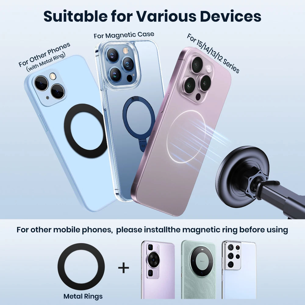 MagSafe Magnetic Car Phone Holder Mount for Dashboard & Windshield