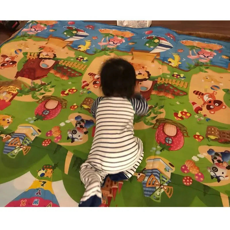 Baby Play Mat Foam Carpet | Large Double-Sided Crawling Mat | Waterproof Soft Kids Floor Rug | Educational Toddler Activity Gym