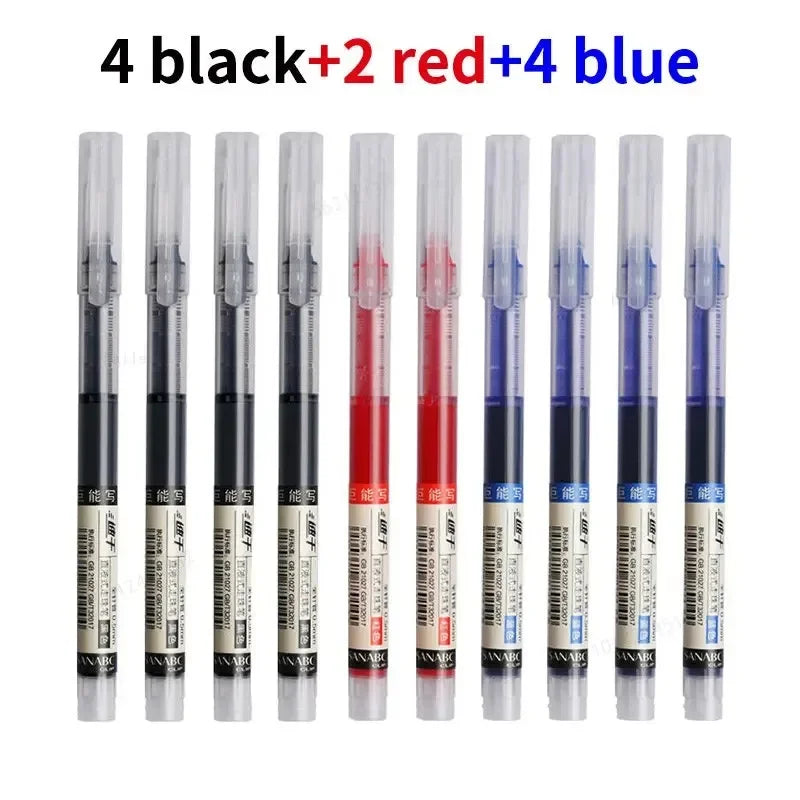 10PCS Needle Tip Gel Pens Liquid Ink Ballpoint for School Office Writing