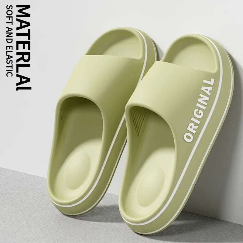 Unisex Letter Slides Slippers Thick Sole Anti-Slip Sandals for Summer