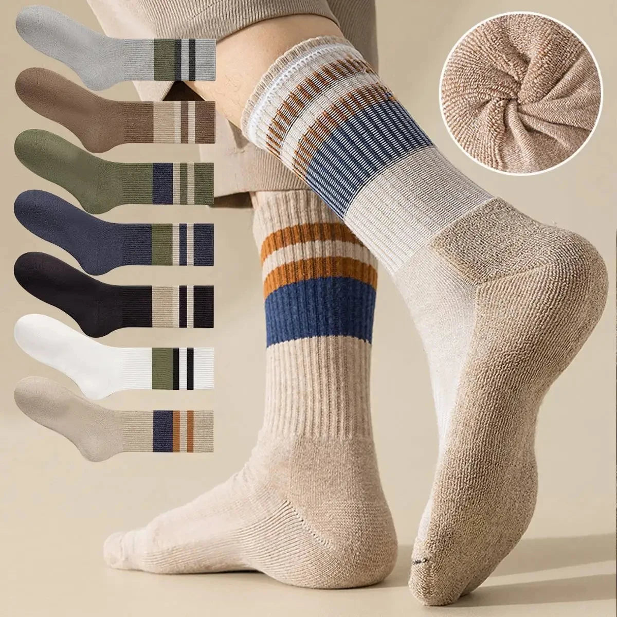 10 Pairs Men's Bamboo Socks Breathable Cotton Winter Business