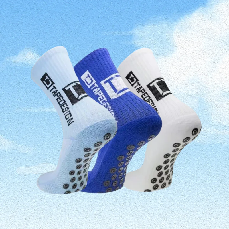 3 Pairs Non-Slip Breathable Soccer Socks Cushioned, Sweat-Wicking, Anti-Odor Grip Socks