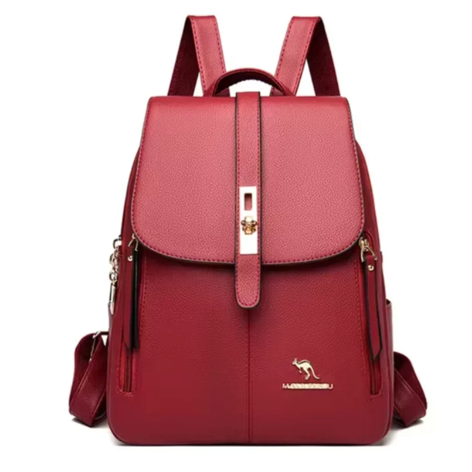 Women Large Capacity Backpack High Quality Leather Vintage Bags for Women