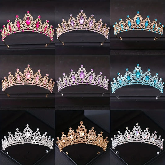 Crystal Bridal Tiara Silver Wedding Crown Diadem Headpiece Hair Jewelry