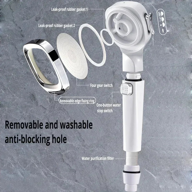 High Pressure Shower Head 3 Modes Adjustable Filter Shower Head Set New Smart Bathroom Shower Head Accessories Sprayer