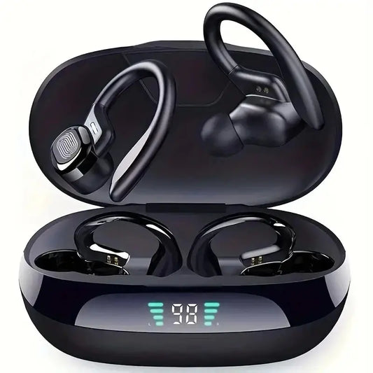True Wireless Earbuds Ear Hook Sport HiFi Stereo Waterproof Headset w/Mic