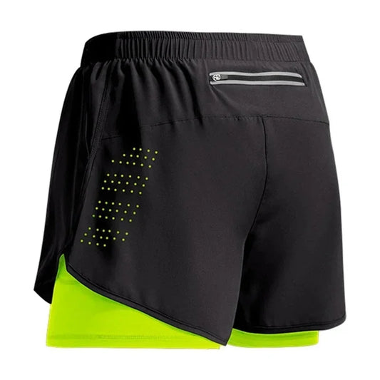 Men's Quick-Dry Double Layer Running Shorts – Fitness, Workout, Bodybuilding Sport Shorts