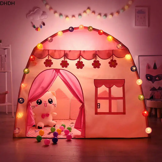 Kids Play Tent Indoor Outdoor Folding Teepee Princess Castle Playhouse