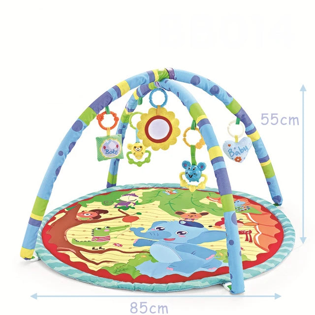 Educational Baby Play Mat & Activity Gym | Infant Crawling Blanket with Play Rack | Soft Kids Rug | Fitness Frame & Toy Gift