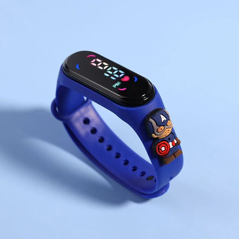 Kids LED Touch Watch Mickey Spiderman Sports Bracelet Waterproof
