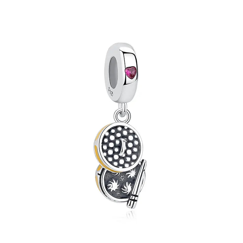 Silver Japanese Doll Fortune Cat Charm Bead for Bracelets