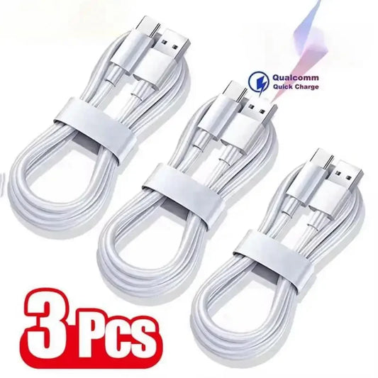 3PCS USB-C Fast Charging Cable Quick Charge for Samsung Huawei Xiaom