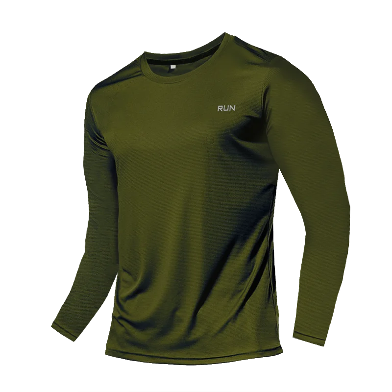 Men's Quick-Dry Long Sleeve T-Shirt – Breathable Gym & Running Top, Autumn Fitness Training Sportswear