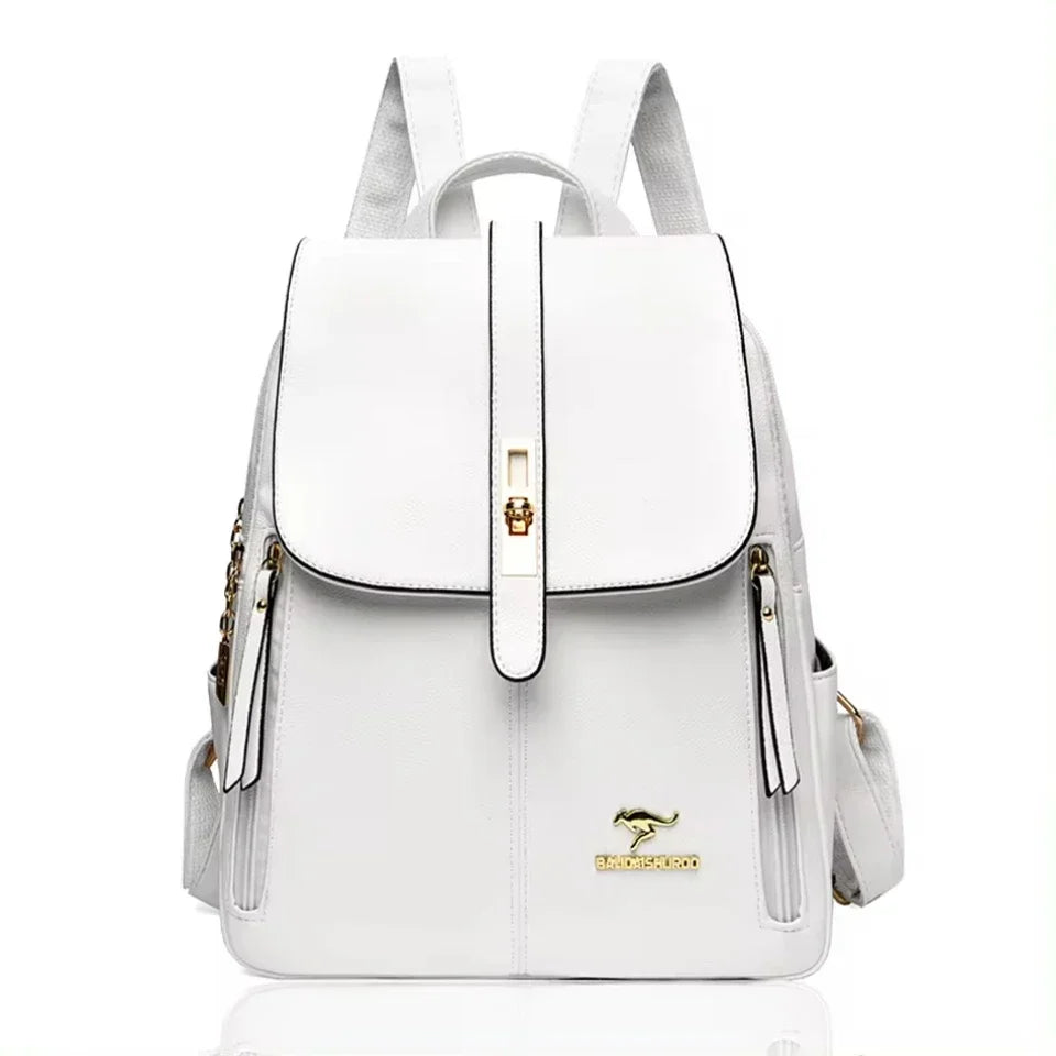 Women Large Capacity Backpack High Quality Leather Vintage Bags for Women