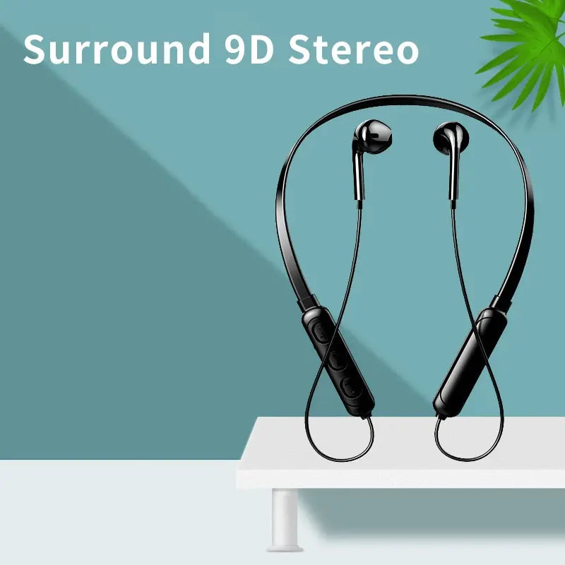 Wireless 9D Bluetooth 5.0 Neckband Headset Stereo, Noise Cancelling, Sports Earphones with Mic