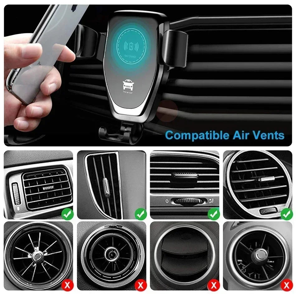 30W Fast Wireless Car Charger Mount for iPhone  Samsung