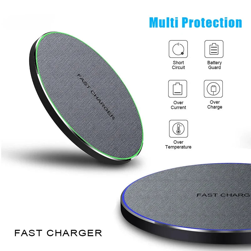 Ultra-Thin Fast Wireless Charger Pad for iPhone 15 14 Samsung S24 S23 S22