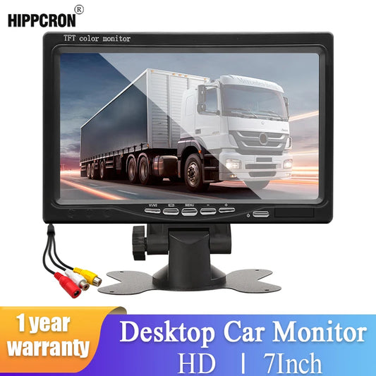 7'' Car Monitor 800×480 HD Screen with Dual Video Input for Rear Camera