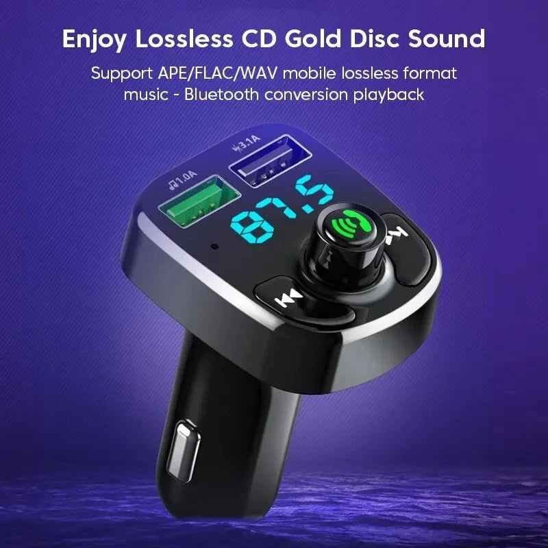 LED Car Bluetooth FM Transmitter Hands-Free QC3.0 PD USB Charger 5.0