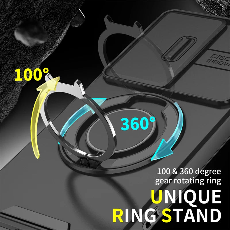 For Samsung Galaxy S25 Ultra Case Magnetic Holder Ring Phone Case For Samsung S25 + Plus S 25 Ultra Slide Camera Back Cover