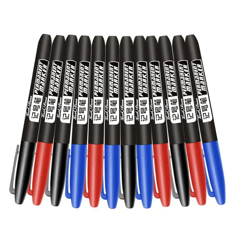 6PCS Permanent Art Marker Pens Fine Point Waterproof Black Blue Red Ink