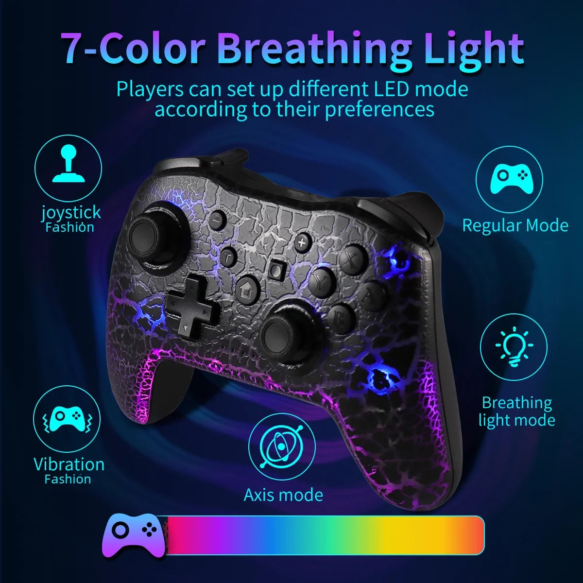 GAMINJA RGB Wireless Gamepad CRACK PROCESS For Nintendo Switch TV Box PS3 Joystick Six Axis Gyroscope Dual Vibration