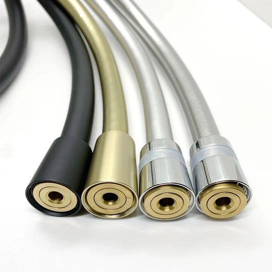 High-Pressure PVC Shower Hose – Silver/Black Flexible Anti-Winding 1/2'' Fit