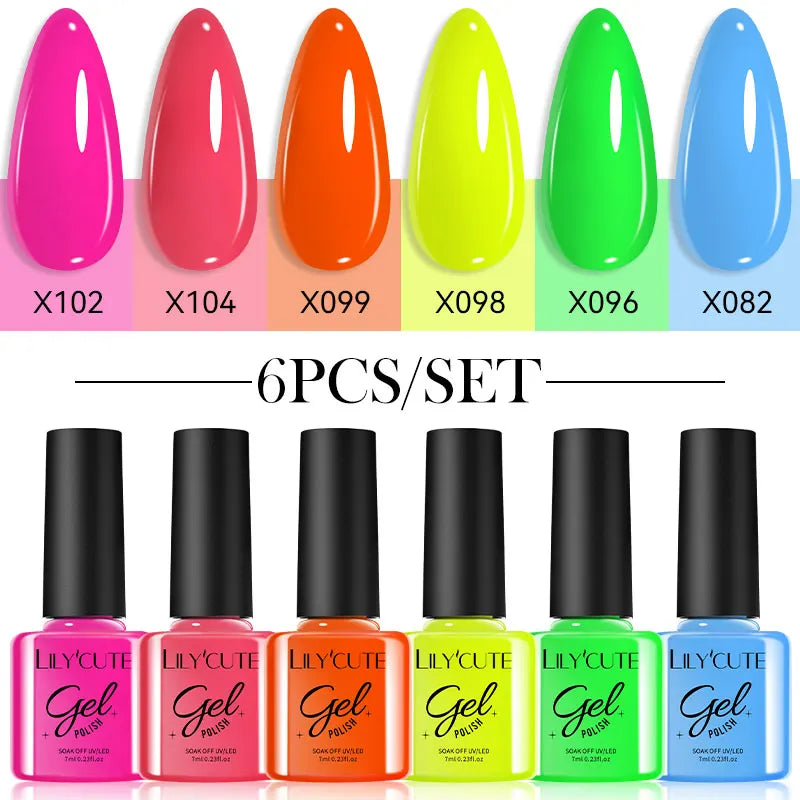 6Pcs 7ml Coffee Series Gel Nail Polish Set Soak Off UV LED Manicure Kit