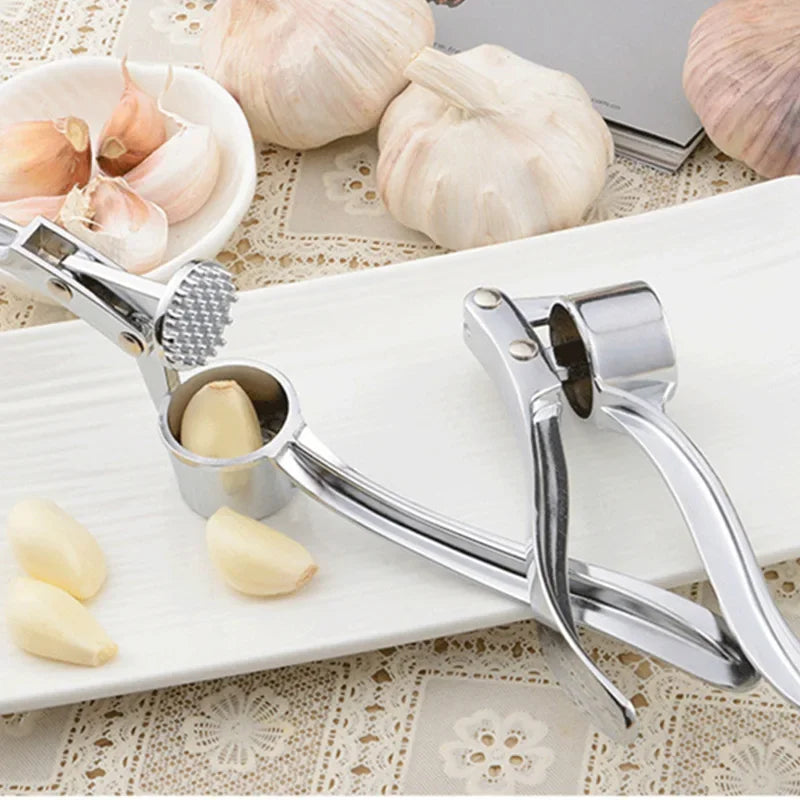 Stainless Steel Garlic Press Crusher Mincer Handheld Garlic Smasher Squeezer Manual P