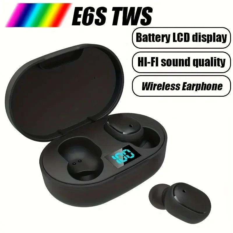 TWS E6S Bluetooth Earphones Wireless Bluetooth Headset Noise Cancelling Headsets With Microphone Headphones For Xiaomi Redmi