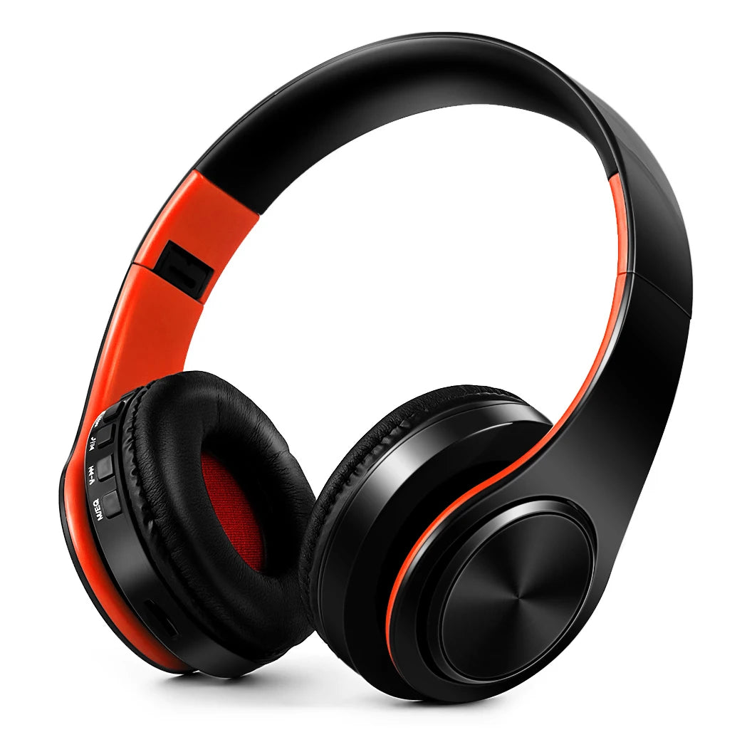 Gold Wireless Bluetooth Headphones w/Mic & 3.5mm Jack for iPhone Samsung