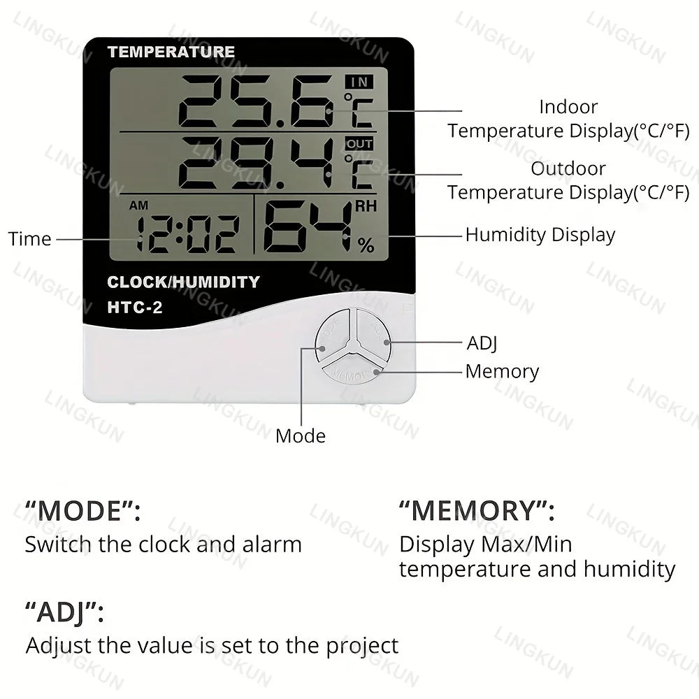 LCD Digital Thermometer Hygrometer Indoor Temperature Humidity Sensor Gauge