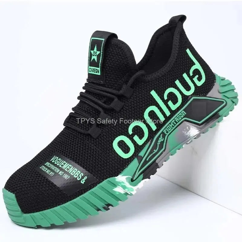 Men's Lightweight Steel Toe Safety Shoes – Breathable Anti-Puncture Boots