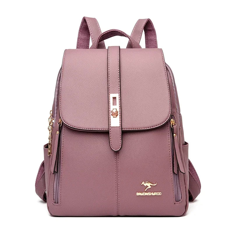 Women Large Capacity Backpack High Quality Leather Vintage Bags for Women