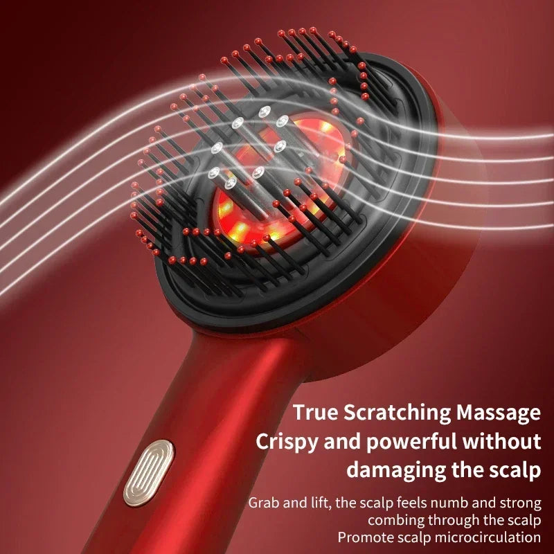 Electric Scalp Massage Comb Red Light Therapy Hair Growth Brush, Anti Hair Loss, Vibrating Oil Applicator