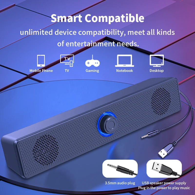 Lng Dual Speakers Wired (1002) & Bluetooth (3511), USB-Powered, 3.5mm AUX, LED, 3D Stereo for PC/Laptop/TV