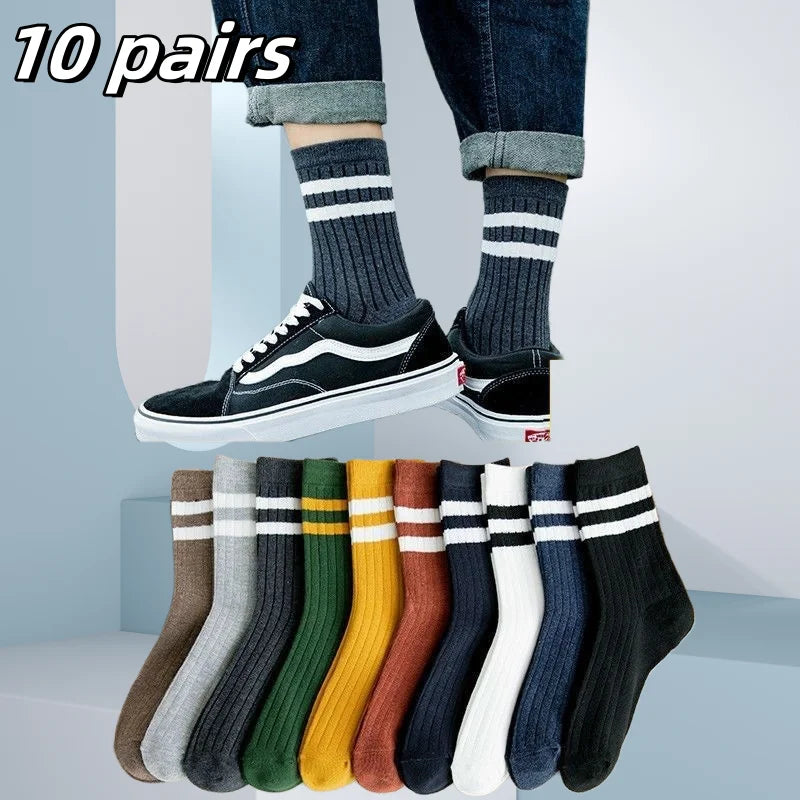 10 Pairs Men's Bamboo Socks Breathable Cotton Winter Business