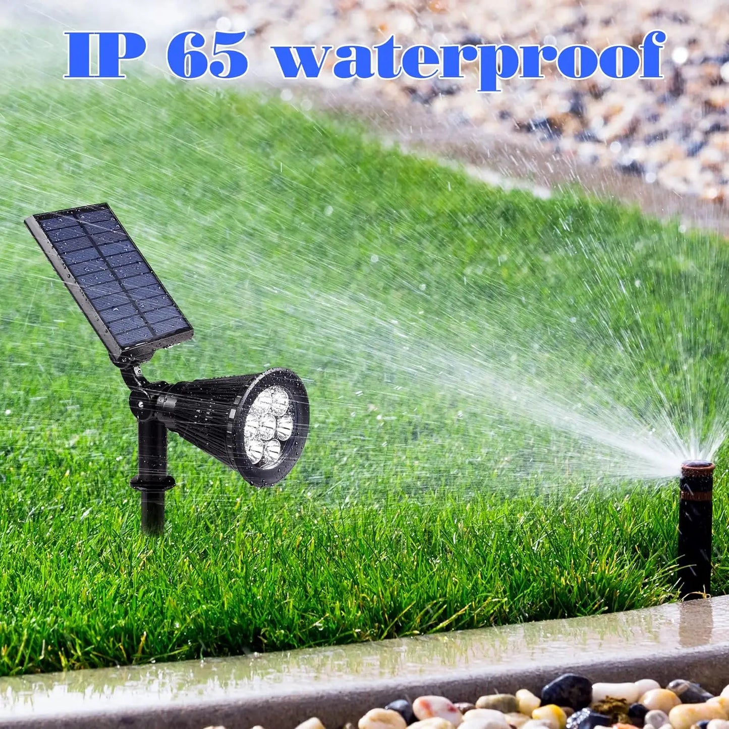 9 LED Solar Spotlights RGB Outdoor Landscape Lights, Adjustable Brightness, IP65 Waterproof Garden & Yard Decor