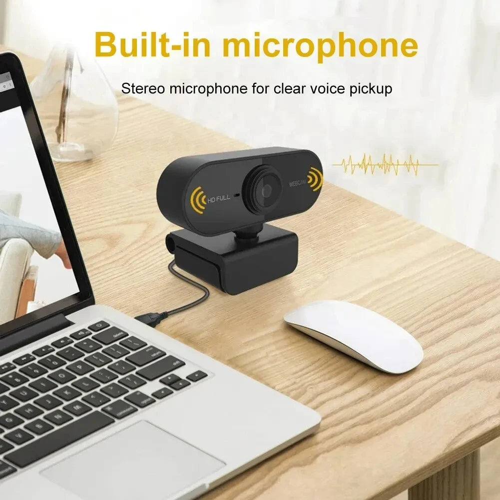 "080P HD USB Webcam with Built-in Microphone Ideal for Work, Streaming & Video Calls