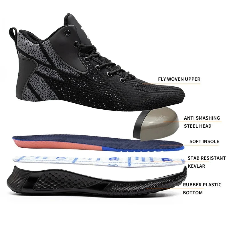 High Top Steel Toe Safety Boots – Winter Work Shoes for Men & Women