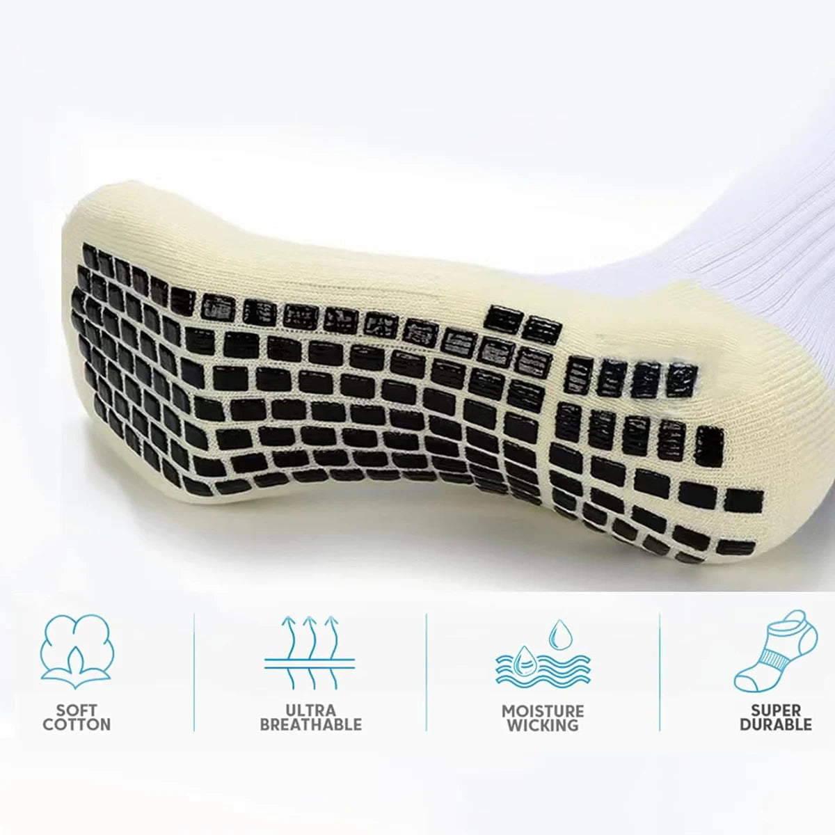 4 Pairs Anti-Slip Sports Socks – Grip Football, Basketball, Tennis, Cycling & Yoga Socks for Men & Women