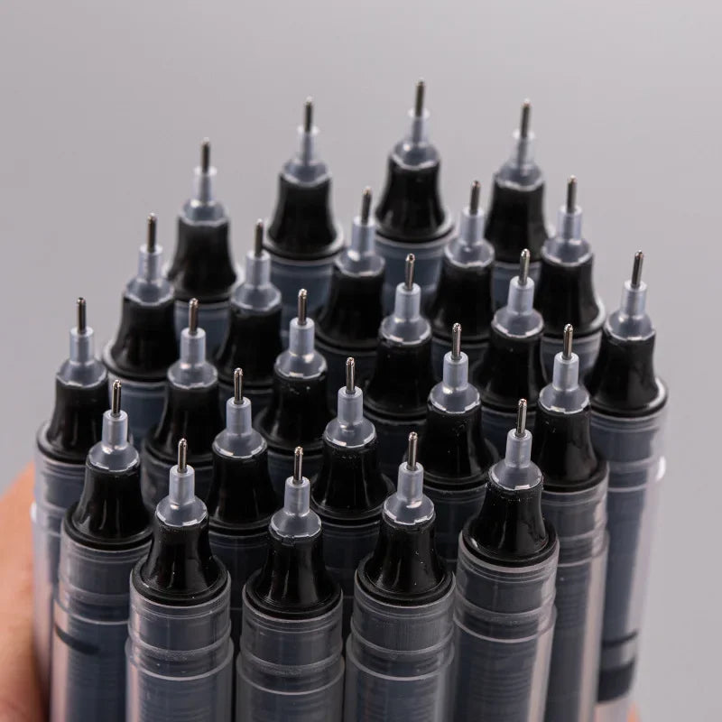 10PCS Needle Tip Gel Pens Liquid Ink Ballpoint for School Office Writing