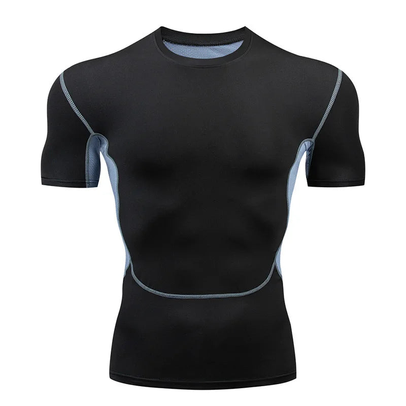 Men's Compression Rash Guard Quick-Dry Short Sleeve Gym, Running & Cycling T-Shirt, Workout Training Base Layer